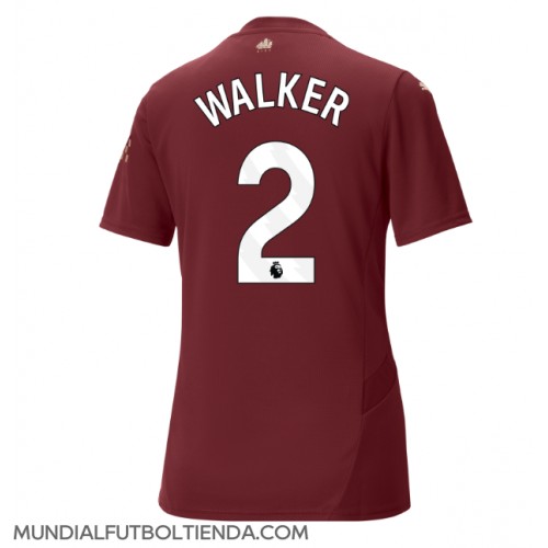 Camiseta Manchester City Kyle Walker #2 Tercera Equipación Replica 2024-25 para mujer mangas cortas